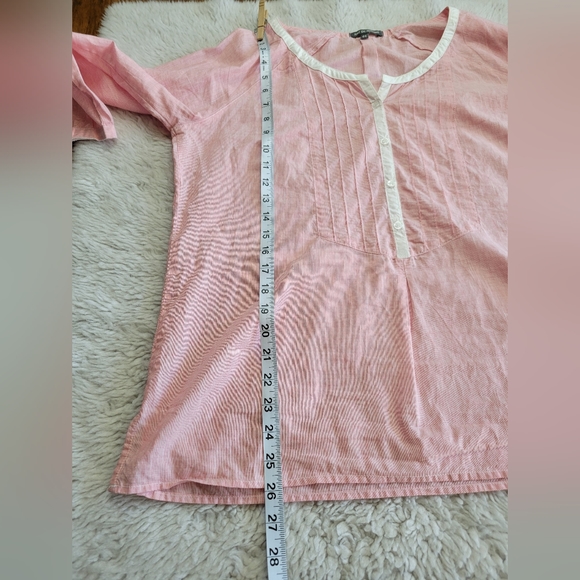 Mat De Misane Linen Blend Shirt Top Popover Size 44 US Large - Picture 9 of 11